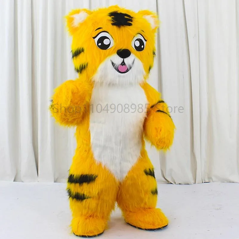 

Пушистый костюм тигра, надувной талисман, плюшевый костюм талисмана для взрослых, карнавальные костюмы, вечерние костюмы для косплея