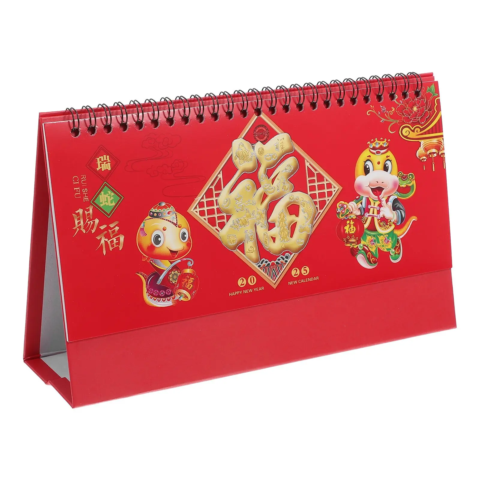 

Creative Coil Desk Calendar 2025 Chinese Style Monthly Planner Office Accessory Flip Design Paper Material Easy Flipping Lunar