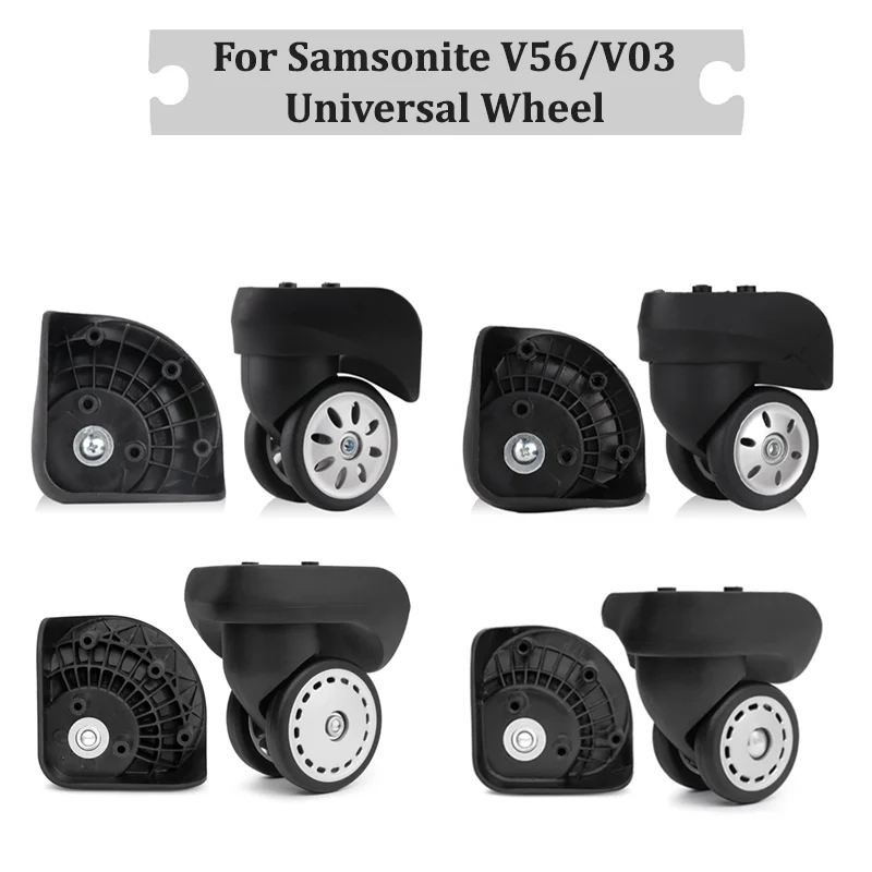 Suitable For Samsonite V56/V03 Universal Wheel 2PCS/1 Set Black Wheels Luggage Accessories Smooth Silent Wear-resistant