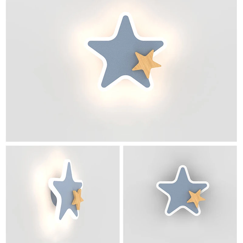 Modern LED Wall Lamp Nordic Rockets Moon Star Model Wall Light Indoor Lighting Home Decor For Bedroom Bedside Living Room Sconce