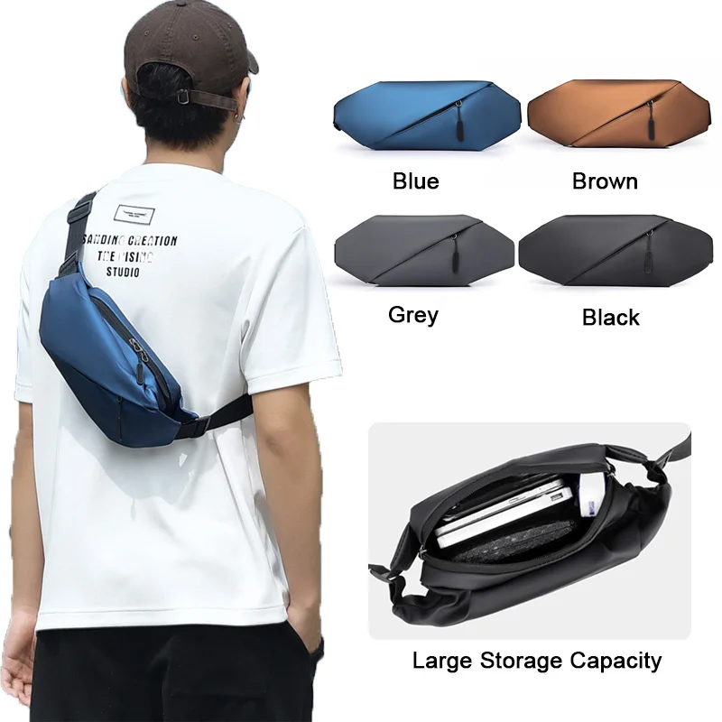 

New Men's Shoulder Bag Fashion Simple Large Capacity Multi-function Men's Chest Bag Designer Models Men's Crossbody Bag