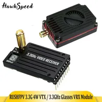 RUSHFPV 3.3G 4W VTX Supports IRC Tramp Protocol 7-30V Video Transmitter & 3.3GHz Glasses VRX Module For RC FPV Long Range Drone