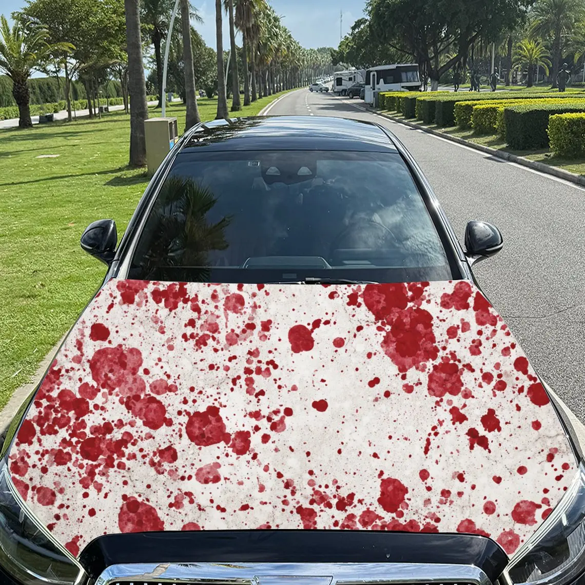 

Car Decals Red Blood - Splatter Pattern Car Hood Sticker, Waterproof Self - Adhesive Vinyl Graphics Decals, Decorative Protectiv