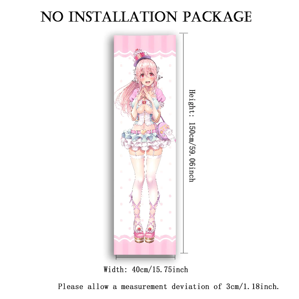 Super Sonico Idol Party Outfit Langer Wandteppich, Pink Sweet Cake Dress Anime Girl Vertikaler Wandbehang für Otaku Schlafzimmer Deko – Detail 1