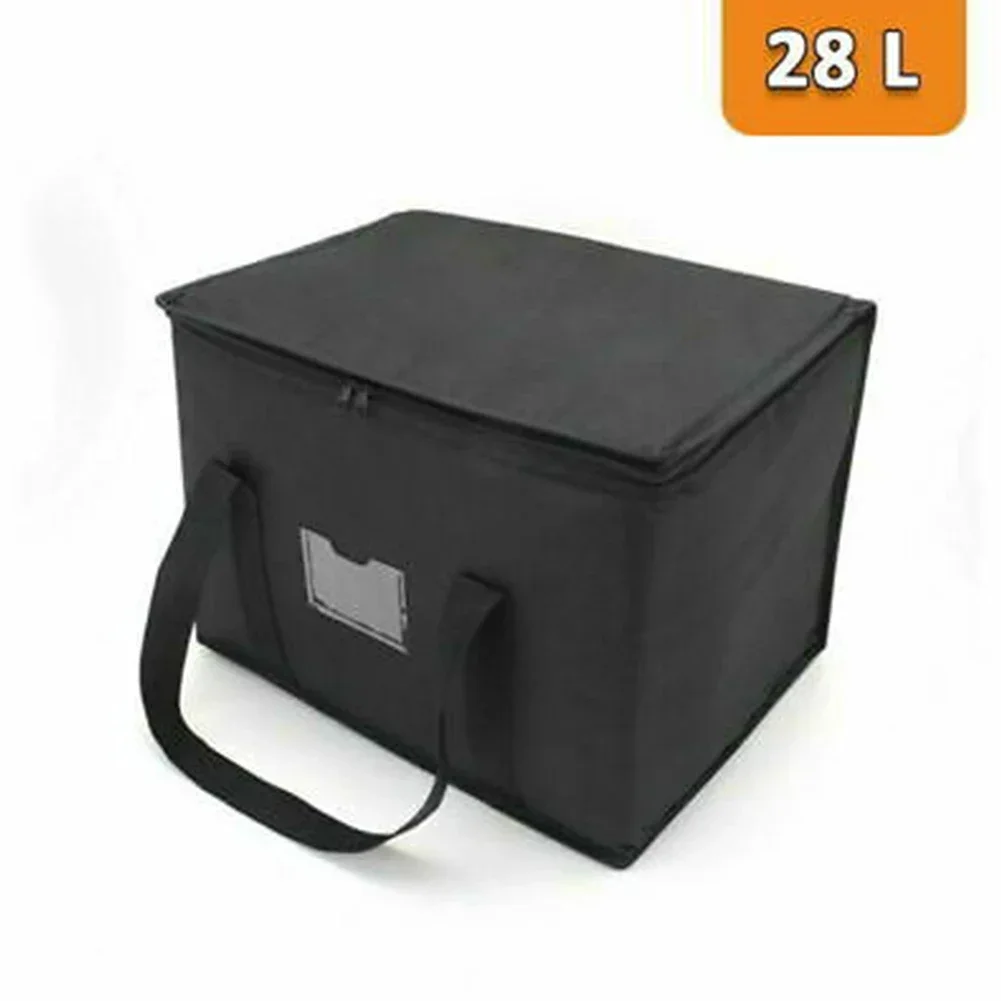 Pizza Bag Meal Delivery Bag Black Foldable Replacement Takeaway Thermal Warm Cold Bag 16L/28L/50L 1pcs Waterproof Insulation Bag