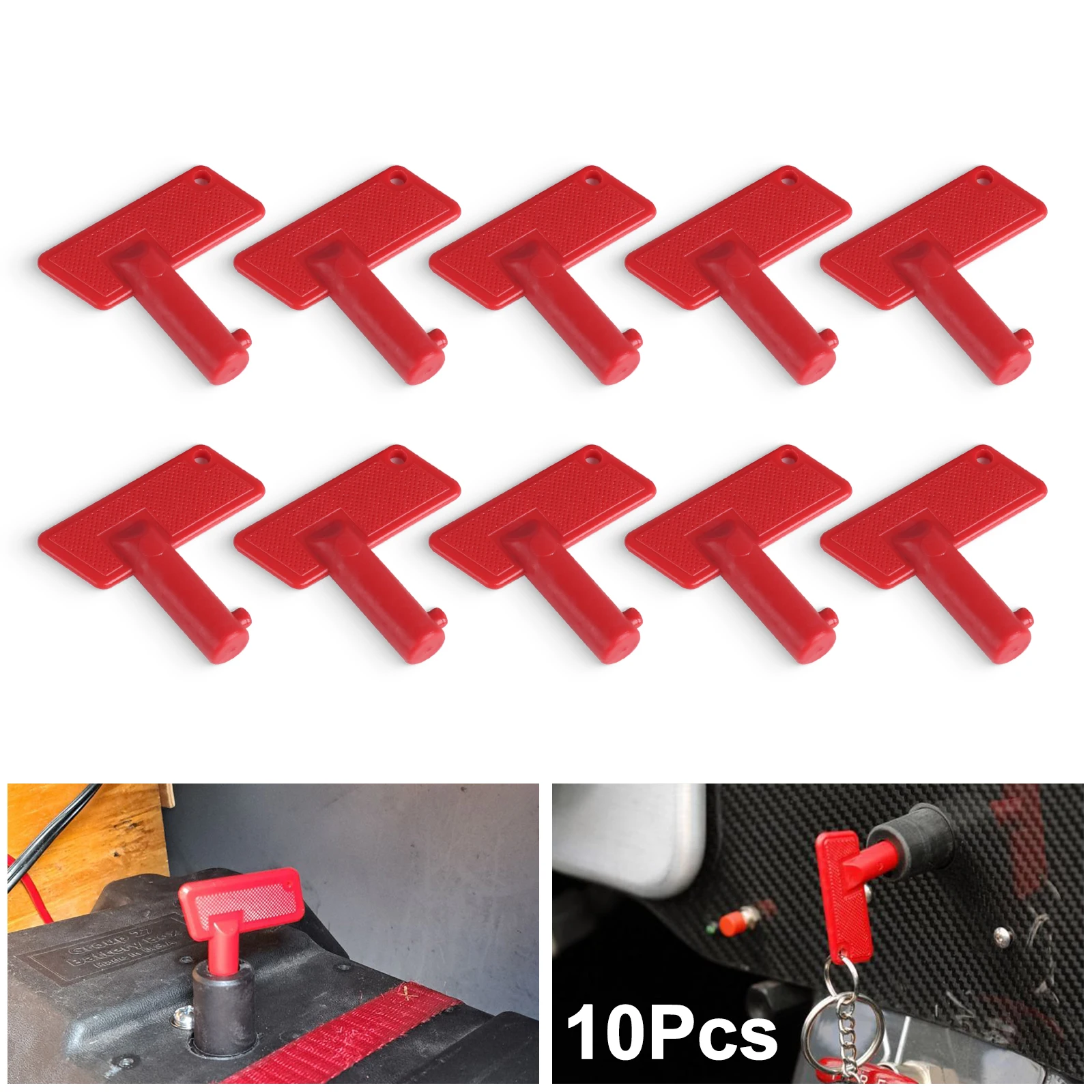 For Auto Boat Truck Marine 10PCS Red Plastic Spare Keys Mini Battery Cut Off Kill Isolator Switch Spare Keys
