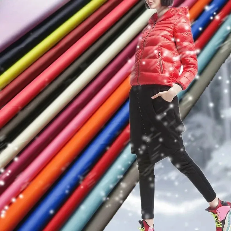 Thin 420T Waterproof Down Jacket Fabric By The Meter for Clothing Jacket Pants Vest Quilt DIY Sewing Plain Cloth Soft Red Black
