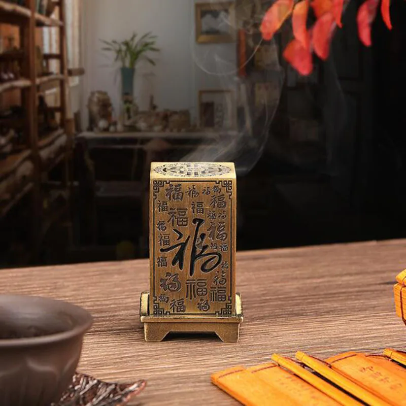 Antique Hollow Hundred Blessing Smoking Backflow Incense Burner Sandalwood Fragrance Censer Study Room Home Decor