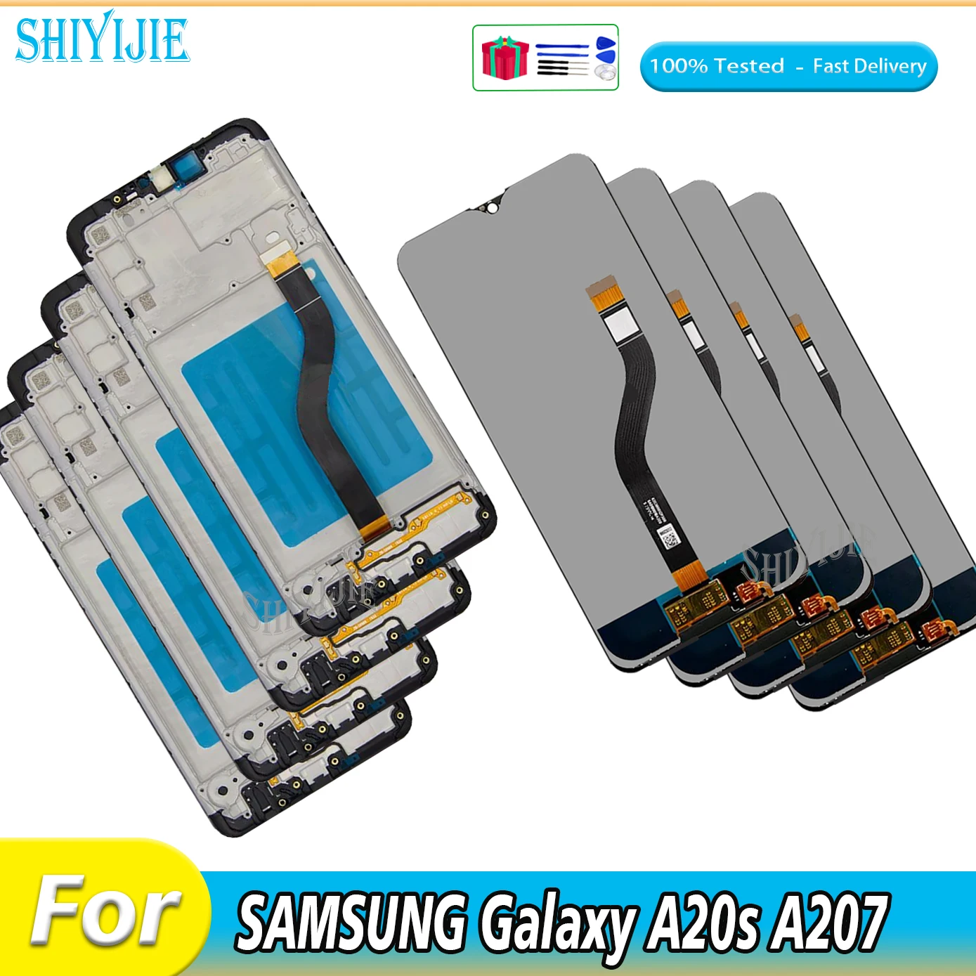 

3/5PCS Tested LCD For SAMSUNG Galaxy A20s A207 SM-A207F A2070 LCD Touch Screen Display Repacement Digitizer Assembly