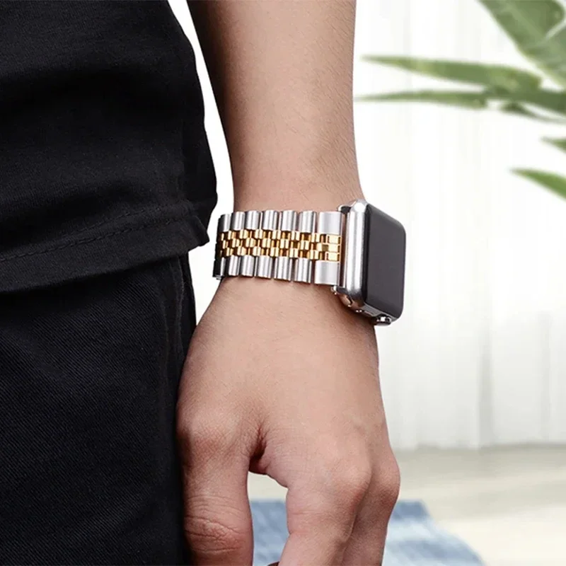 Stainless steel fashion strap is suitable for Apple Watch 38/40/41mm42/44/45/49mm,metal strap is suitable for IWatch 987654321SE