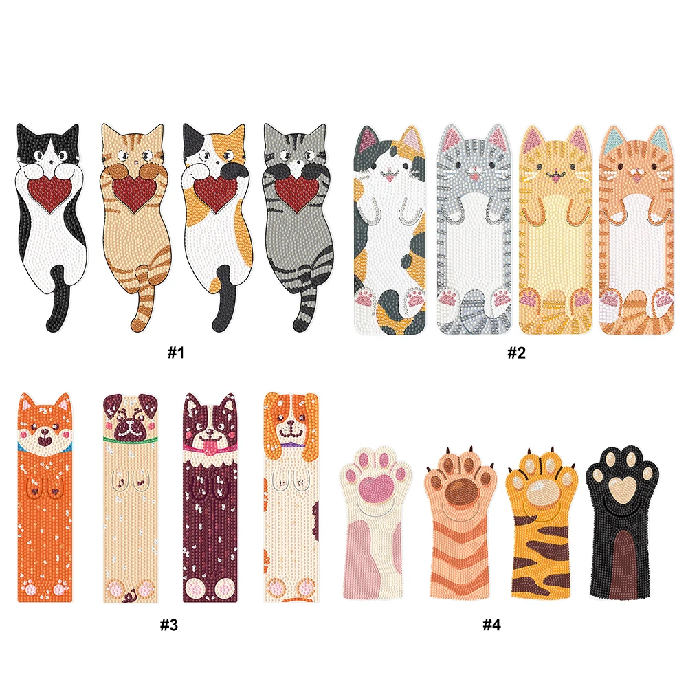 

3Pcs Cat Themed DIY Diamond Painting Bookmark Diamond Painting Art Bookmarks for Readers Home Office Book Decor & Gift Idea
