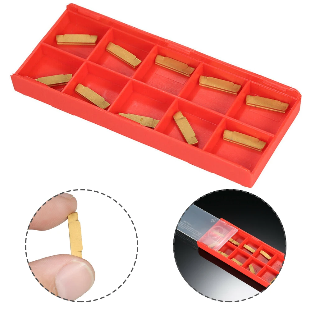 Tool Carbide For MGEHR/MGIVR MGMN200-G 2mm Width 10pcs MGMN200-G 2mm Width Carbide Insert For MGEHR/MGIVR Slotting Grooving Tool