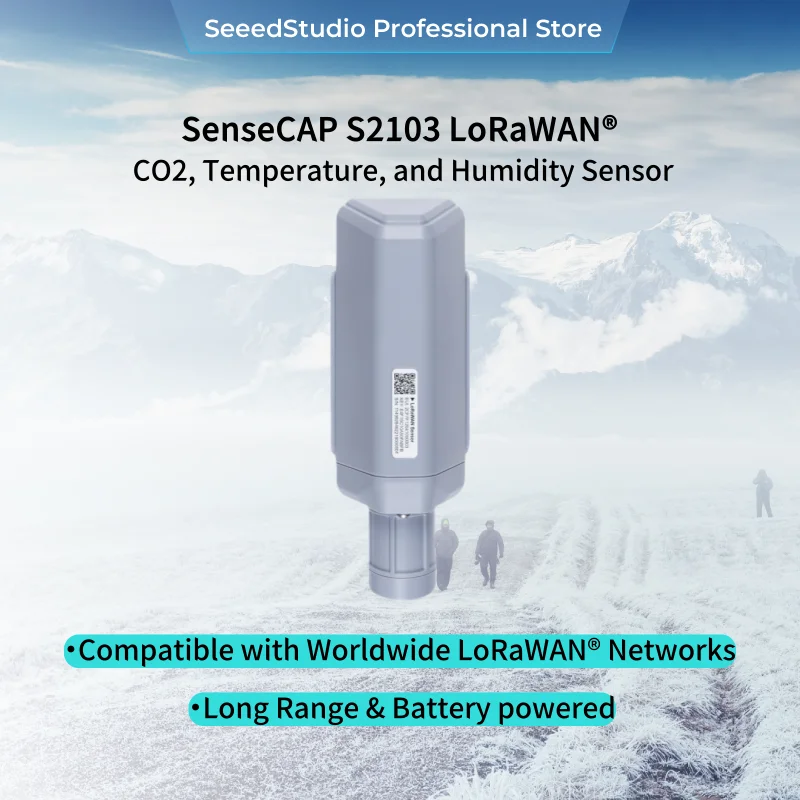 SenseCAP S2103 LoRaWAN® CO2, Temperature, and Humidity Sensor for Outdoor&Indoor Air Quality, CO2 Meter, Carbon Emission