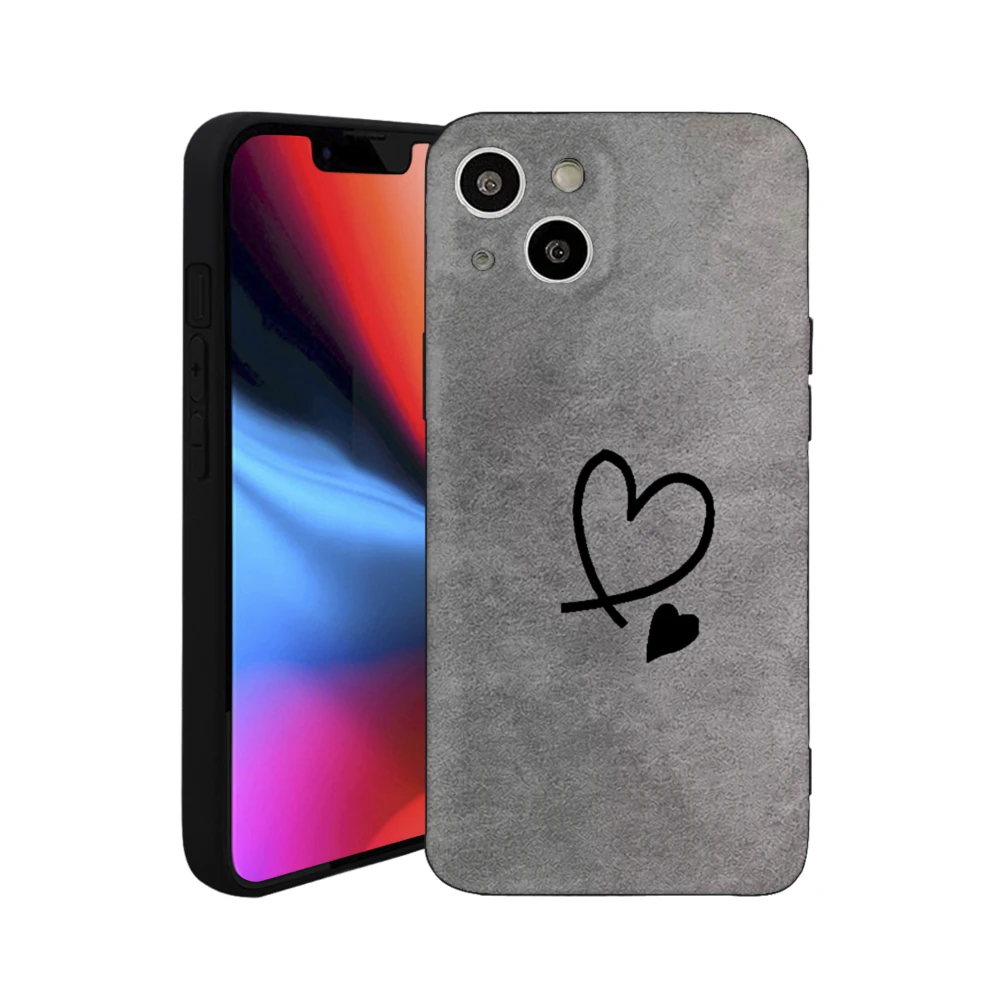 

Minimalist Heart Design Phone Case For Iphone Soft Matte Finish Protective Cover For Women And Couples With Simple Love Pattern One Piece Packaging
