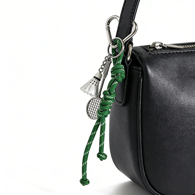 Tennis Baseball Badminton Pingpong Keychain Pendant Bag Charm Mobile Phone Chain Personality Ins Style Braided Keyring