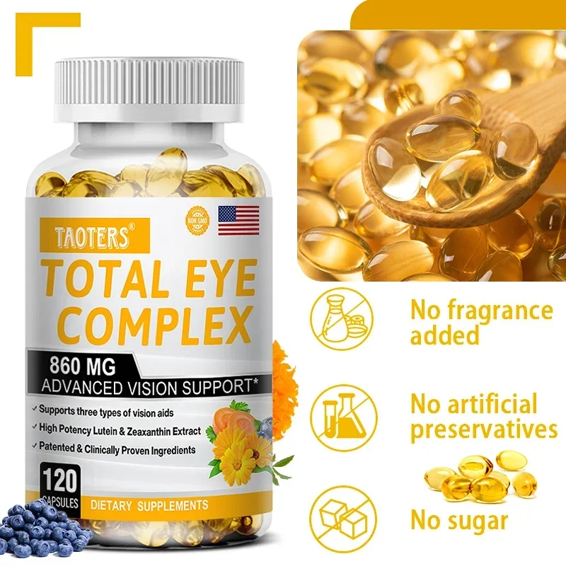 Eye Vitamin and Mineral Supplement with Lutein, Vitamin C, Zeaxanthin, Zinc and Vitamin E D, Promote Vision Retinal Health