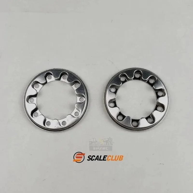 1pair Metal Front Wheel Hub Rim Retainer 1/14 For Tamiya  Lesu Scania Man Actros Volvo Car Parts Rc Truck Trailer Tipper