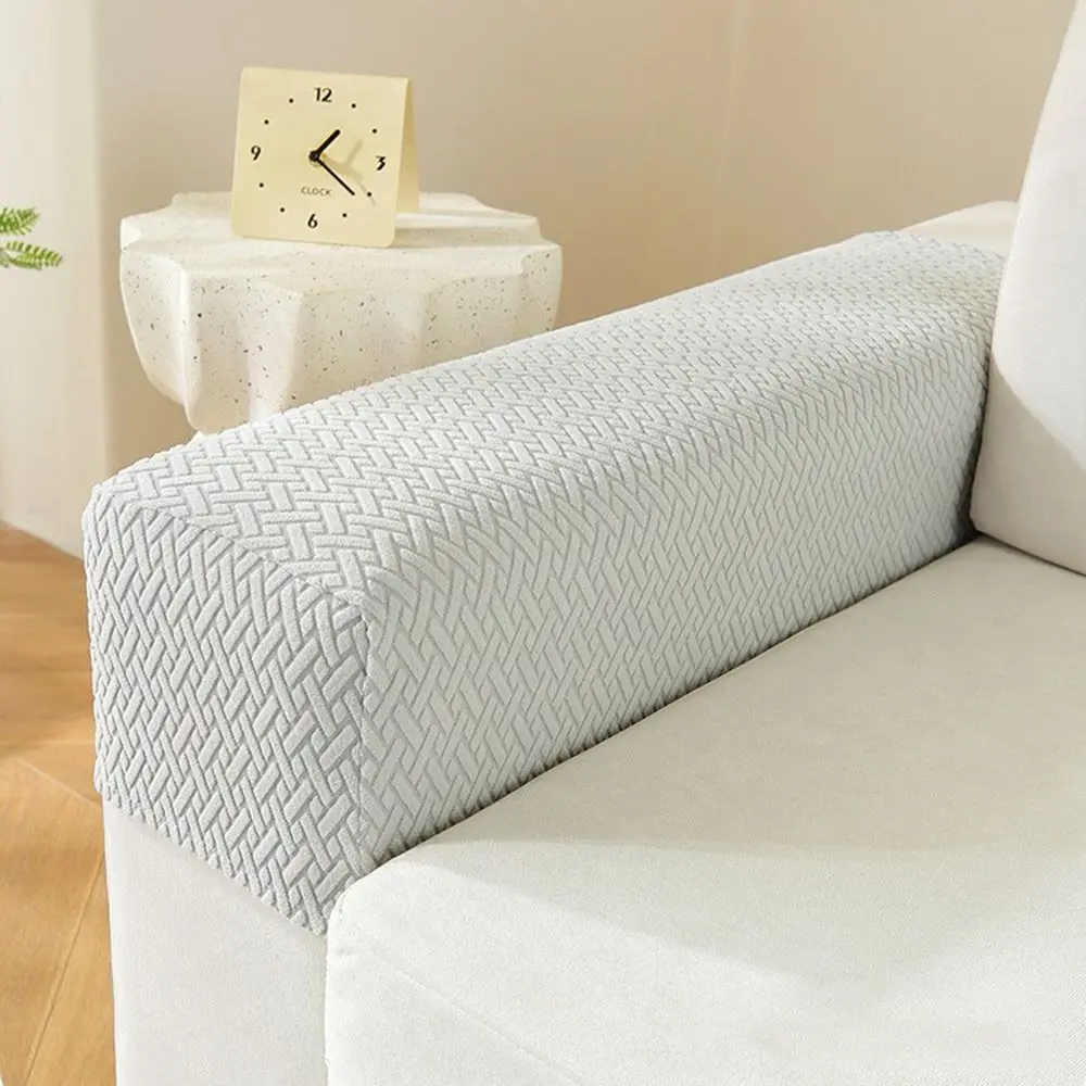 Simple Stretch Sofa Armrest Cover Anti Slip Jacquard Fabric Sofa Cover Elastic Couch Arm Protector for Home Furniture Decor