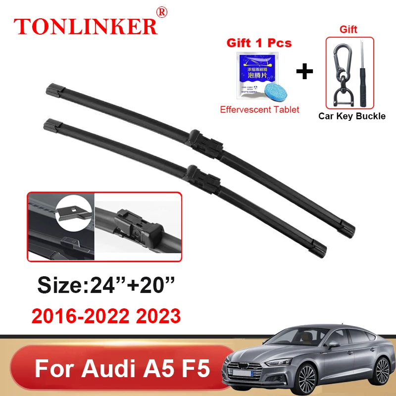 

TONLINKER Wiper Blades For Audi A5 F5 B9 2016-2022 2023 S5 RS5 Car Accessories Front Rear Windscreen Wiper Blade Brushes Cutter