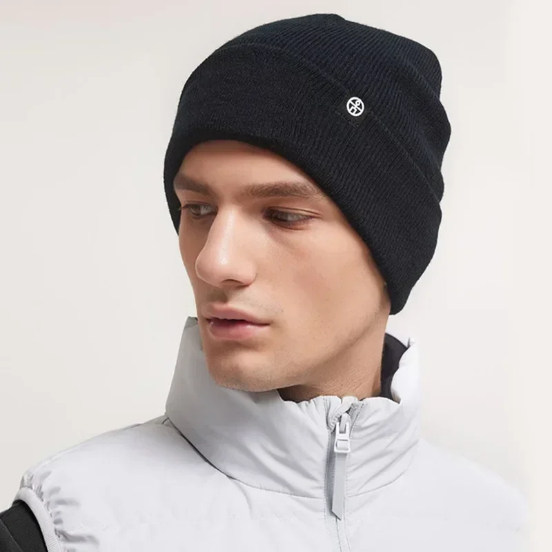 Knitted Hat Women's Winter Outdoor Warm Overhead Earprotector Hat Men's Silk Lined Flanged Cold Hat