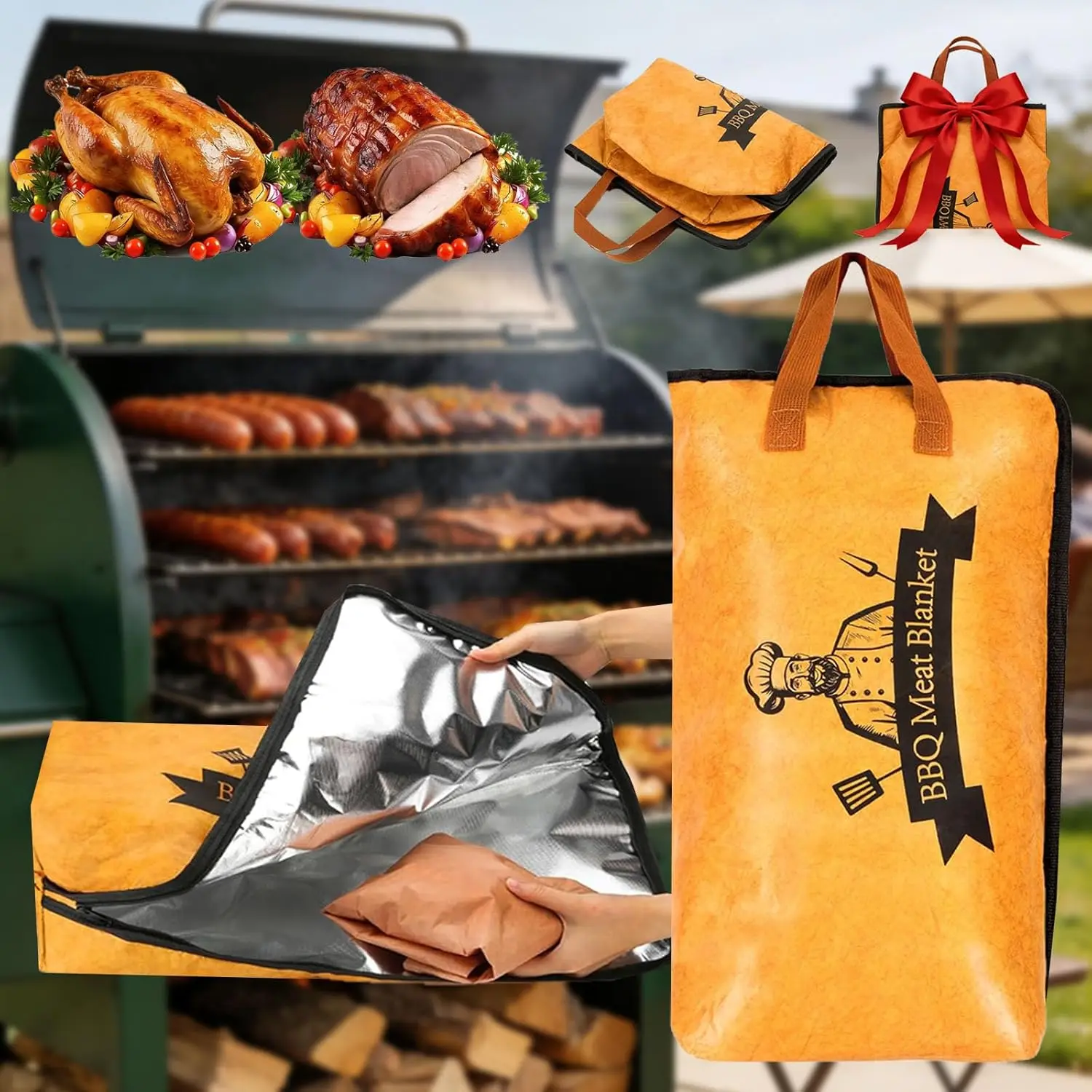 21inch BBQ Blanket for Resting Meat Compatible with Traeger Pitboss Pellet Smoker -BBQ Accessories Meat Insulated Bag for