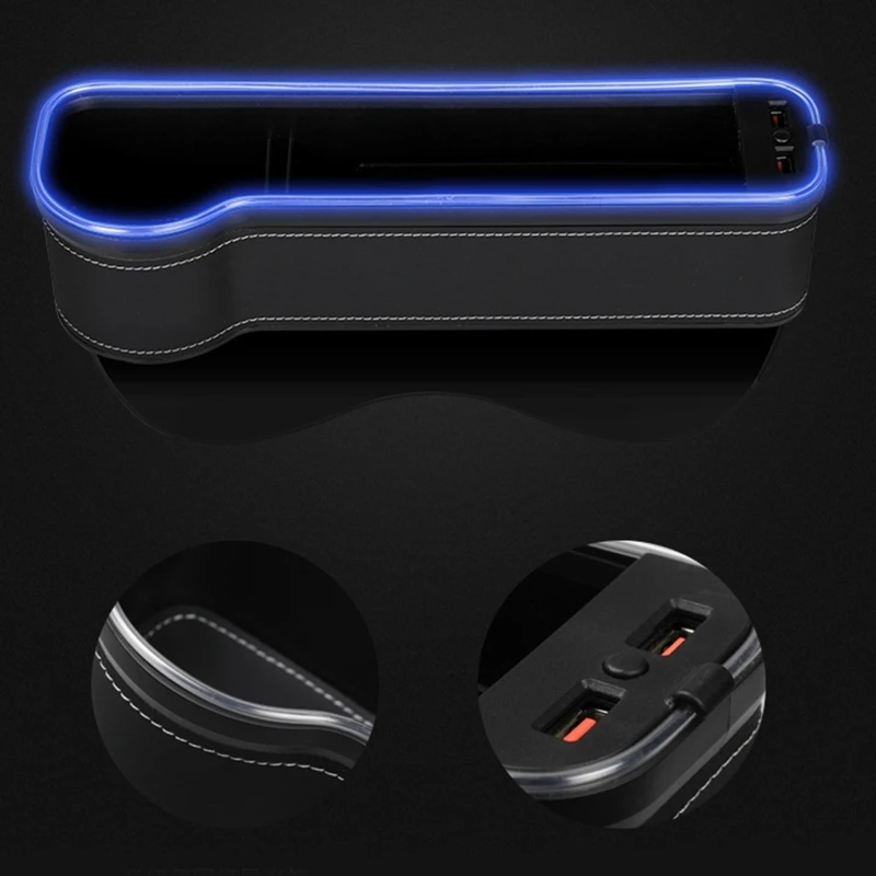 

Multi-function Car for Seat Gaps Filler for Cup Tissue Purse USB Charging LED