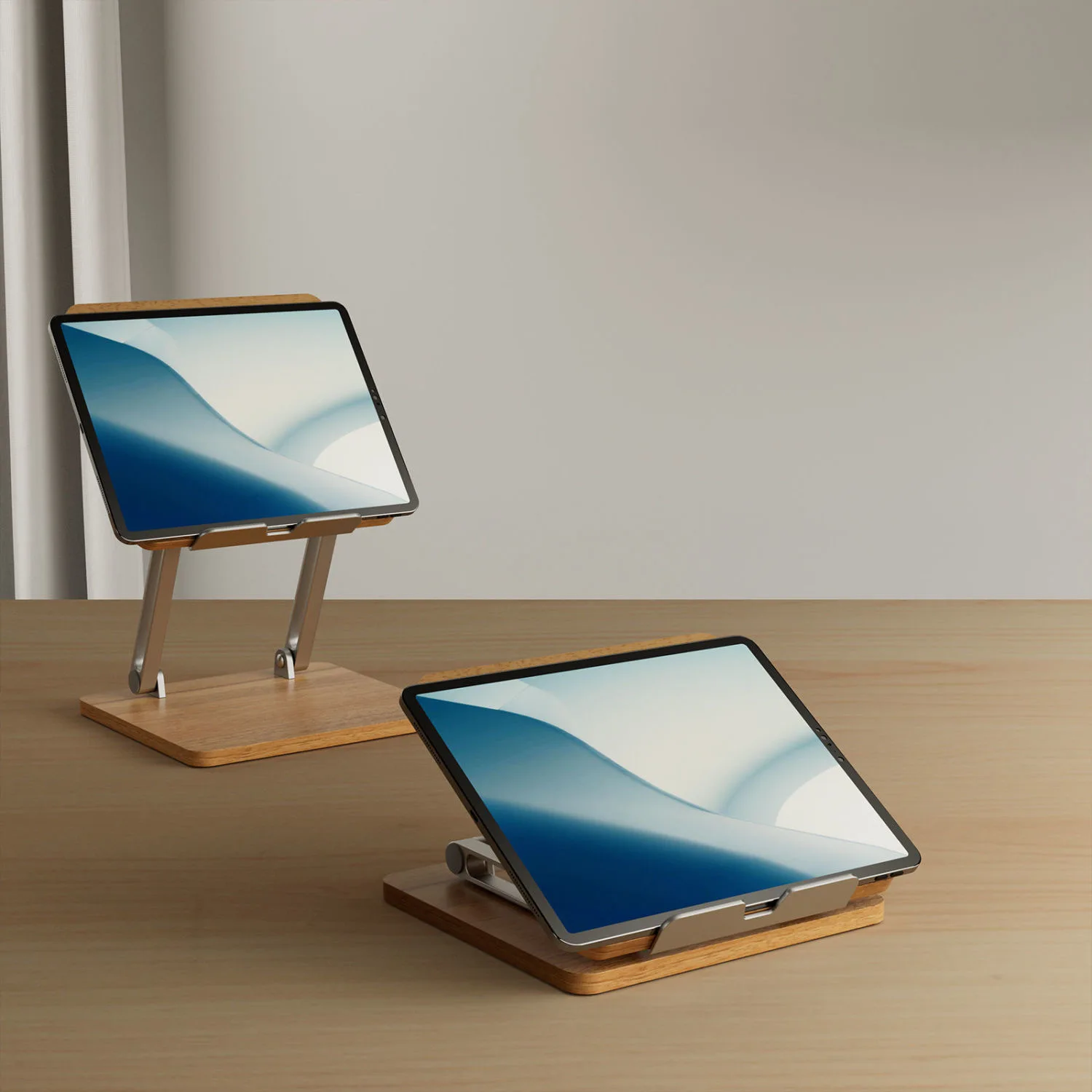 1PC Adjustable Tablet Stand Wooden+Aluminum Alloy Design Desktop Wood iPad Holder Tablet Drawing Stand iPad Stand Tablet Accory