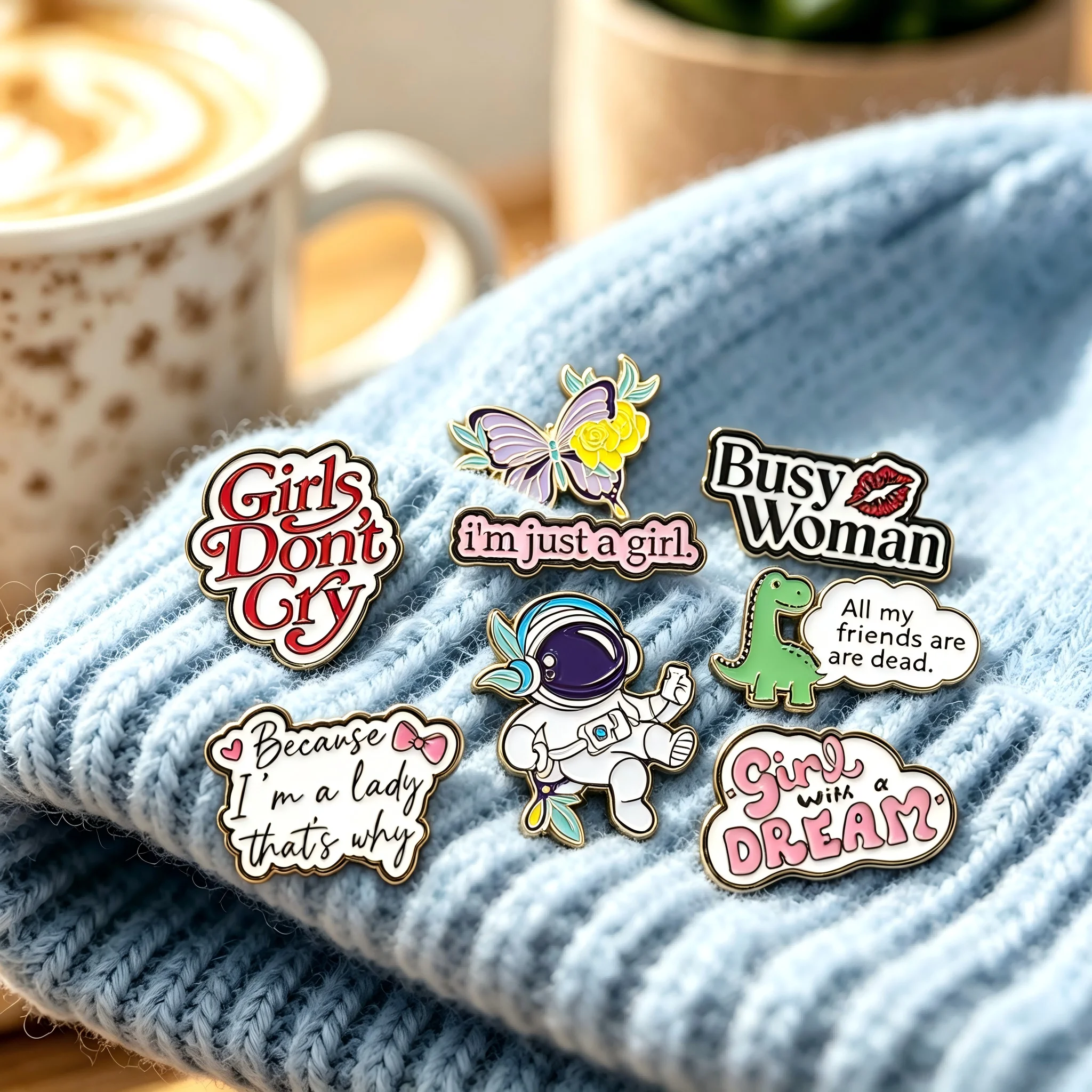 Cnfident Girl Power Enamel Pin Girls Don’t Cry Independent Quotations Metal Brooch Backpack Accessory Badge Present Wholesale