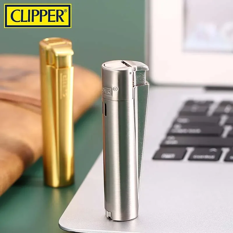 

Clipper Metal Torch Lighter with Dust Cover Windproof Jet Blue Flame Cigarette Lighter Refillable Butane Torch Lighter with Box