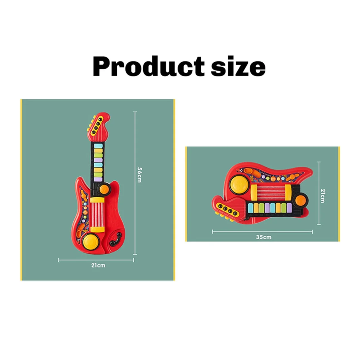 

Modern Kids Guitar 3in1 Folding Musical Instrument Toddler Electronic Guitar Piano Drum Educational Toys Birthday Gift for Gi