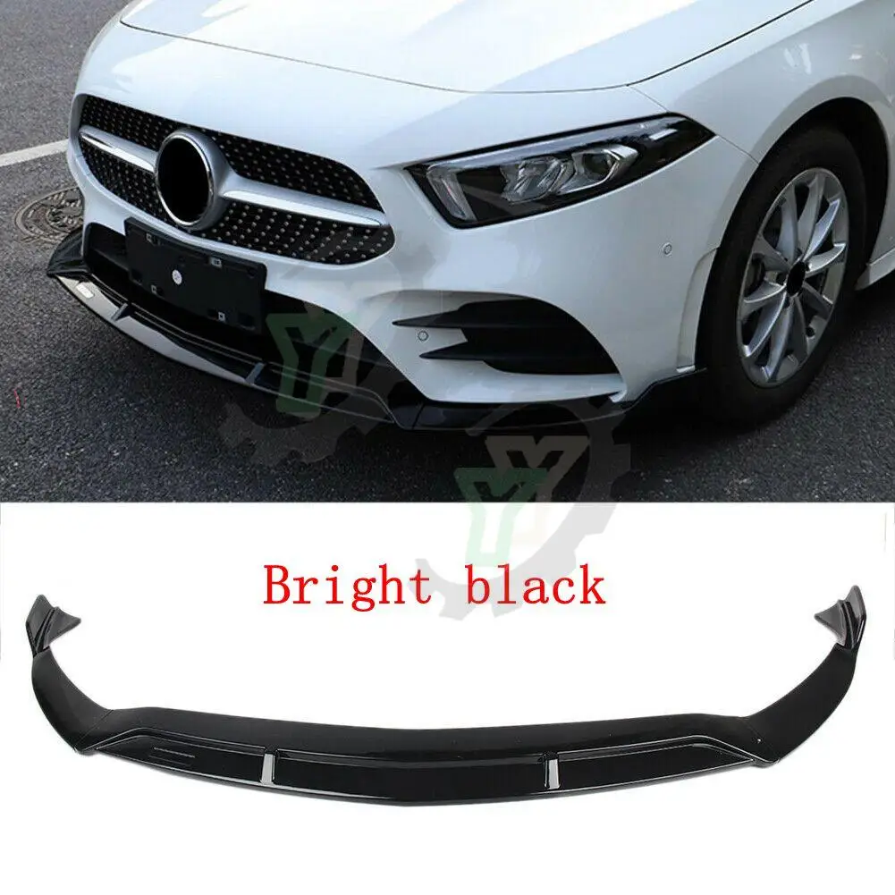 

Car Front Bumper Lip Body Kit Aprons Cover Guard Trim For Mercedes Benz A Class W177 2019 2020 Sport ABS Plastic 3PCS/SET