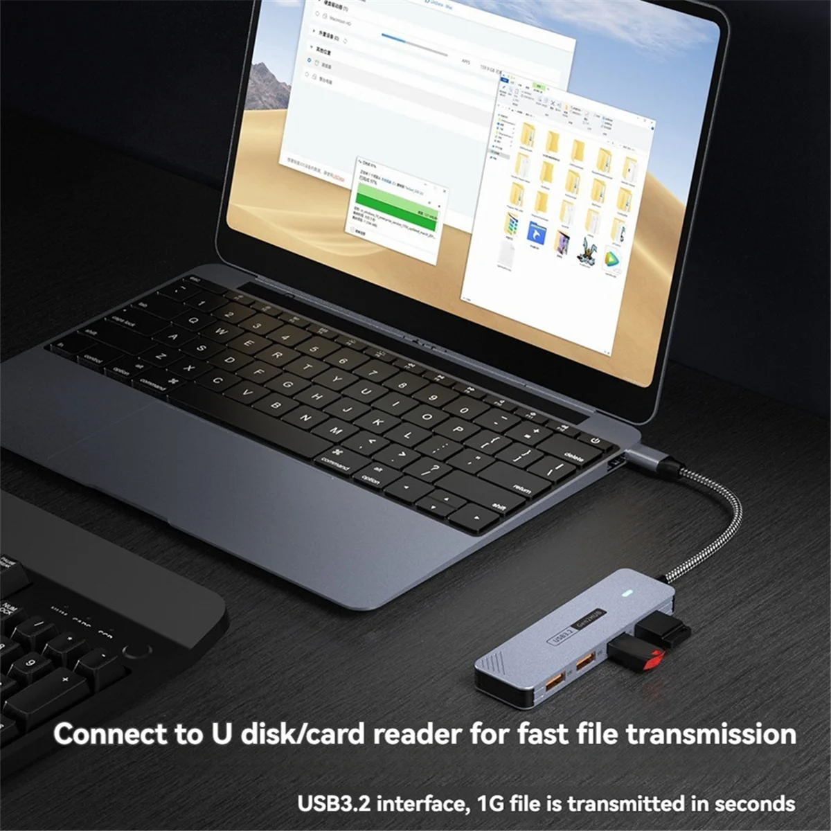 

Прочный концентратор USB 3.2 GEN2, 10 Гбит/с, высокоскоростной USB-разветвитель USB 3.2 GEN2