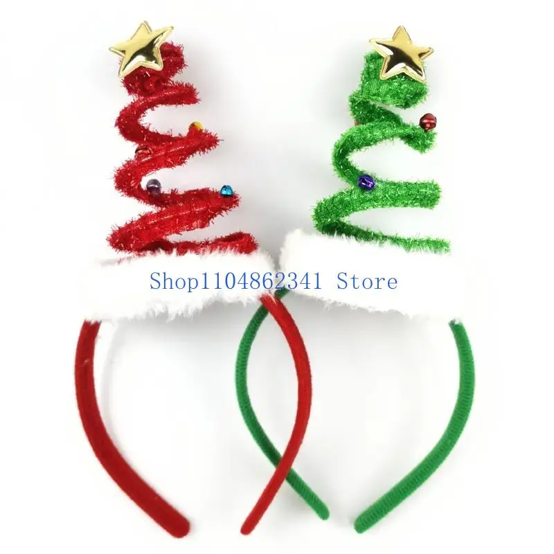 5asd Kerstboom Haarbanden Verende Coil Hoofdband Nieuwigheid Vakantie Feestartikelen