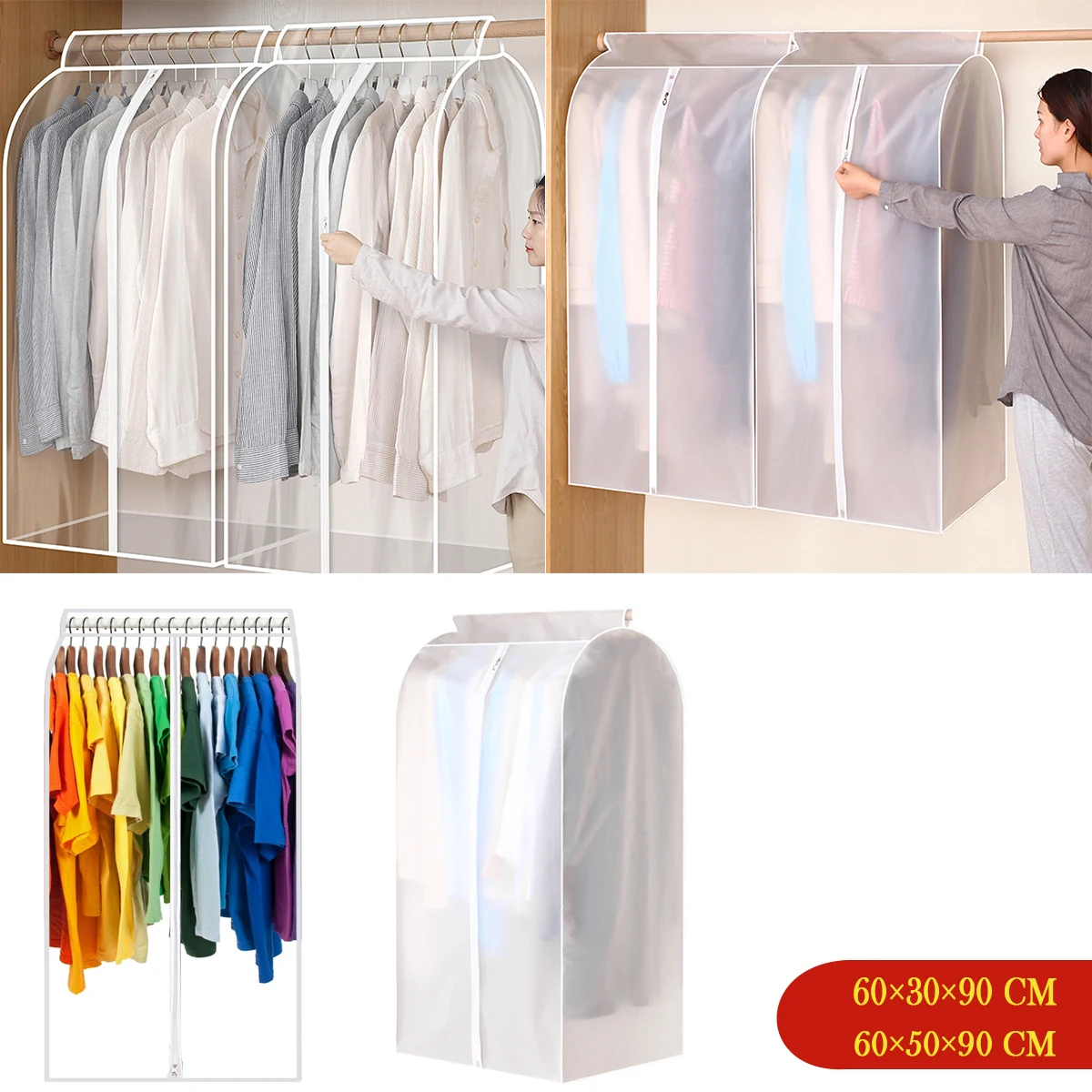 Clothes Dust Cover Wardrobe Hanging Clothes Dust Cover Moisture-Proof Wardrobe Storage Clothes Storage Bag Clothes Dust Bag