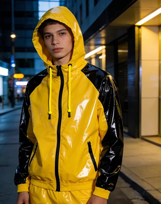 

Костюм-комбинезон из латекса ручной работы: модная толстовка-куртка, спортивный облегающий топ для косплея