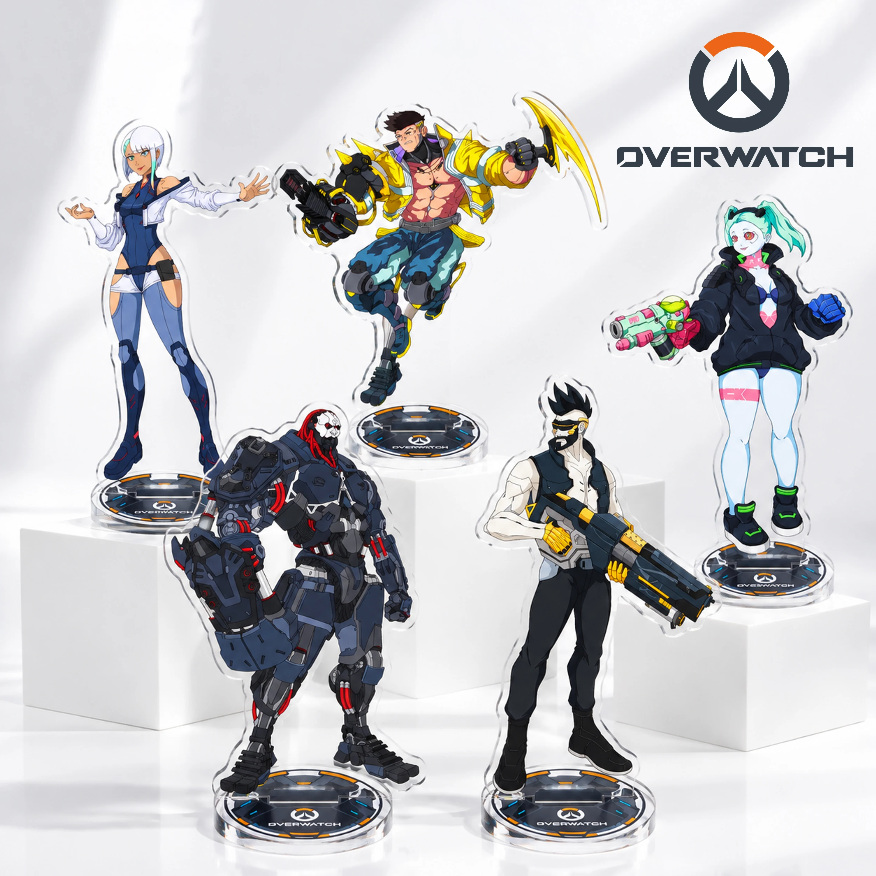 Overwatch Cyberpunk: Edgerunners David Martinez Lucy Kushinada Maine Rebecca Adam Smasher Acrylic Standee  Game keychain