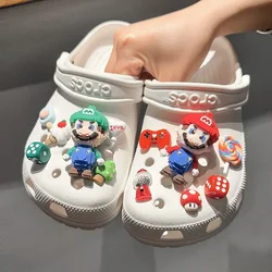 Super Marios Bros DIY zestaw do dekoracji do butów Kawaii Anime gra klamra do butów pantofel sander Croc akcesoria do butów dla dzieci zabawki prezenty