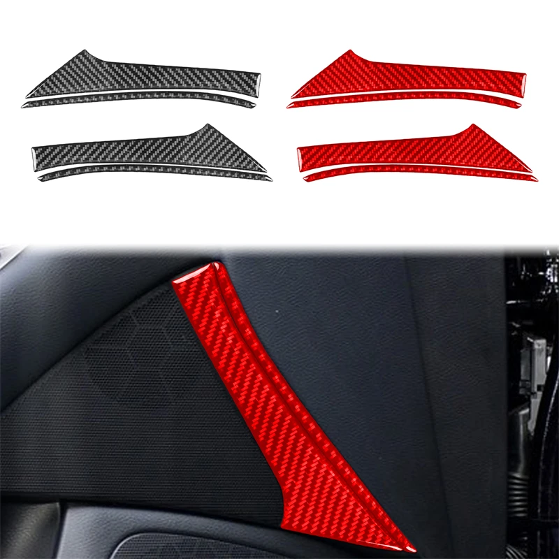 

Настоящее мягкое углеродное волокно, передняя и задняя дверь, панель динамика, декоративные полоски, наклейка для украшения интерьера для Infiniti Q50 2014-2020