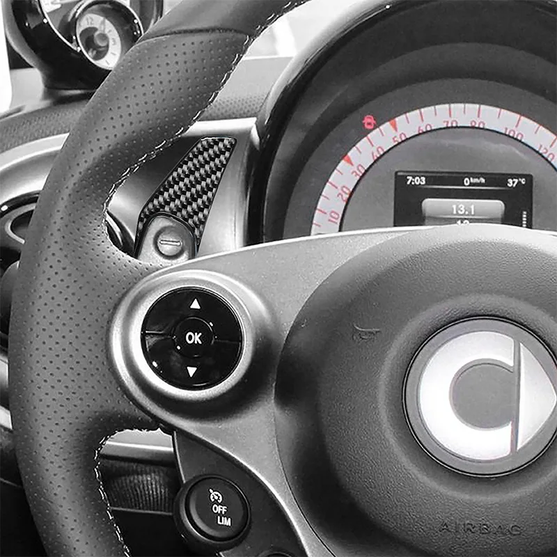 

Автомобильные наклейки, лопатки рулевого колеса для Smart 453 Fortwo Forfour, аксессуары из углеродного волокна, модификация украшения автомобиля