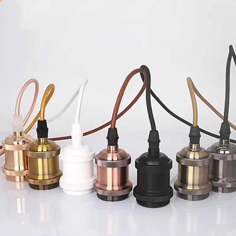 E27 مصباح المقبس الرجعية شنقا سلك قلادة أضواء حامل