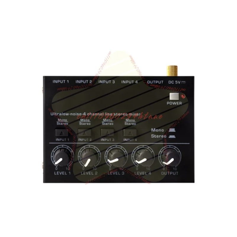 4 Channel Stereo Audio Mixer Live Streaming Microphone Mixing Console Converter Switcher Low Noise Sound Control Device