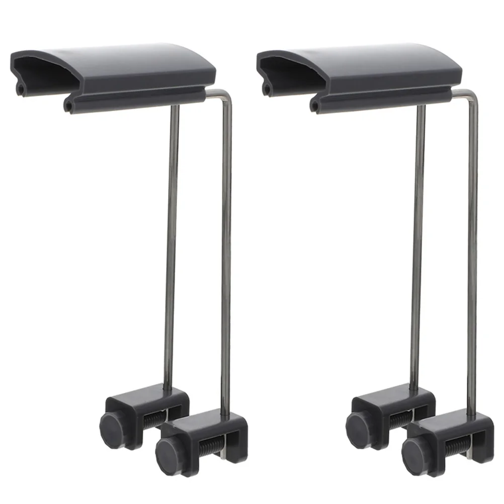 2 Pcs Aquatic Lamp Bracket Fish Tank LED Light Holder Adjustable Black Plastic Stand