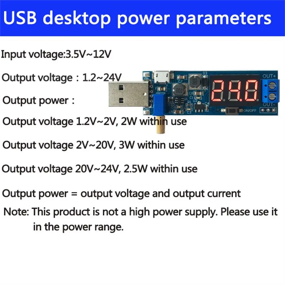 Digital Display Buck-Boost Power LED Voltmeter Power Supply Modul Voltage Regulator Voltage Stabilizing Module Power Module