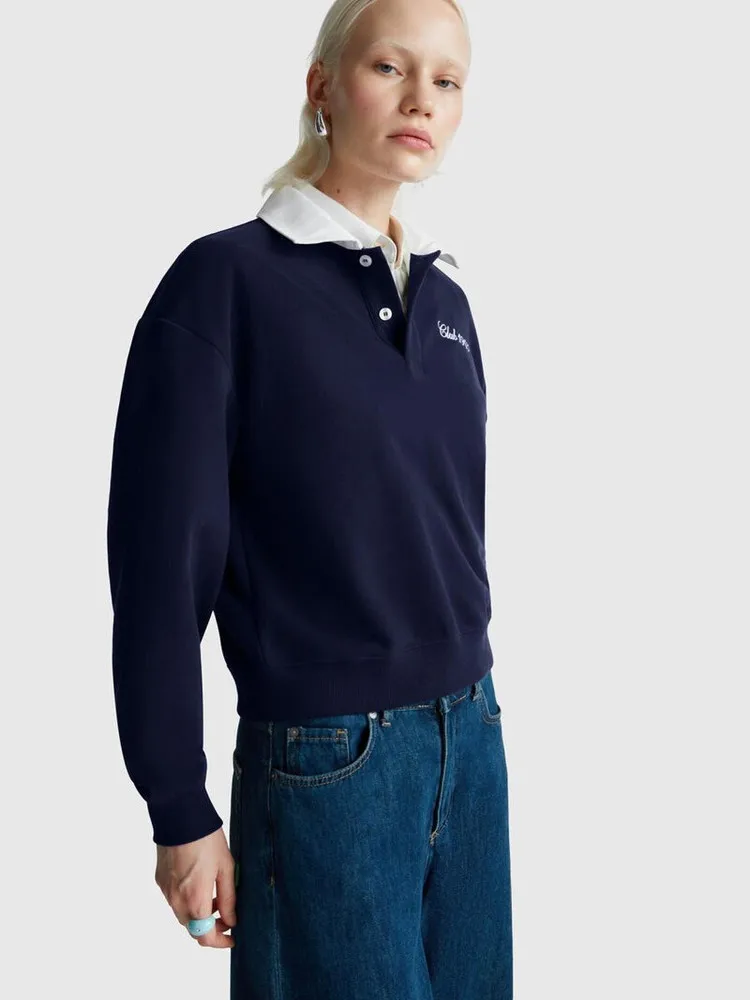 Site Oficial Benetton Nova Camiseta  com Capuz Feminina, Gola Reversível, Manga Longa, Mistura de Algodão, Roupa Casual c...