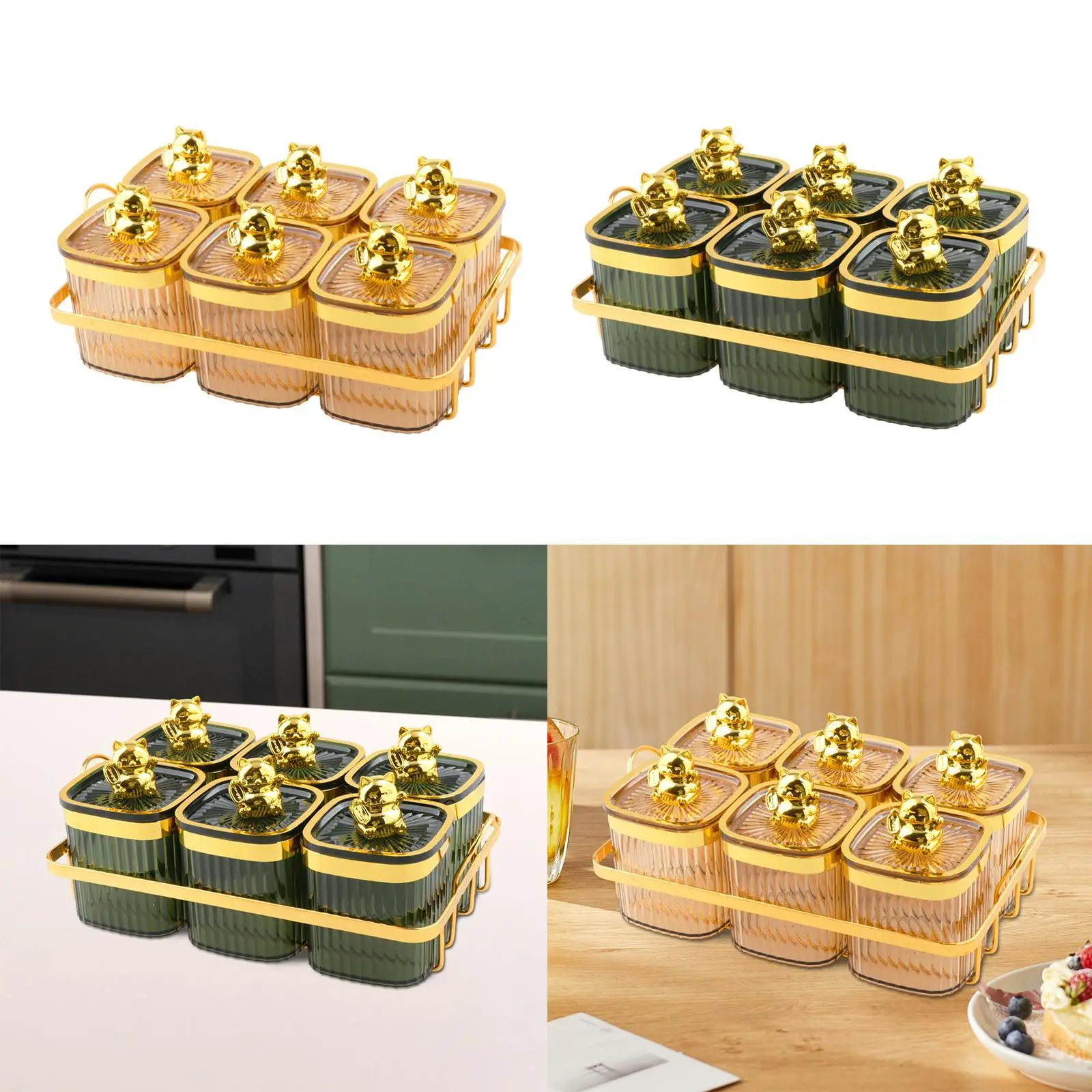 

Kitchen Spice Jars Multifunctional 6 Grids for Wedding Dining Room Party