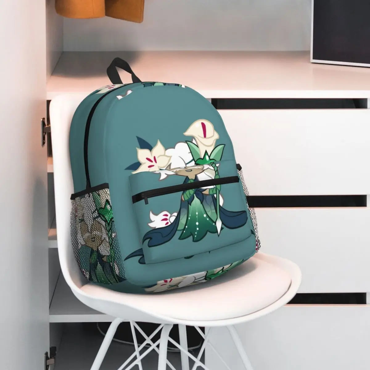 White Lily Cookie! Cookie Run Kingdom Long Backpack Student BookBag Children School Bag Laptop Shoulder Bags for Men Women