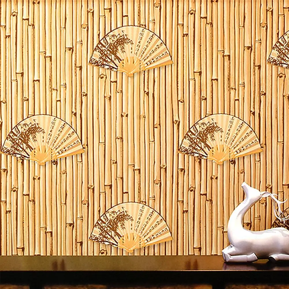 

Винтажные желтые бамбуковые обои, чайный домик, кабинет, отель, ресторан, фон, японский вентилятор, классические обои