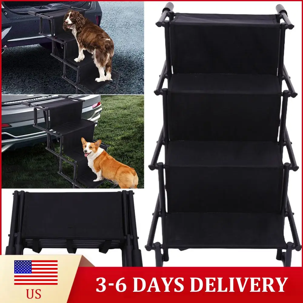 

4 Steps Pet Ramp Lightweight Portable Dog Cat Ladder with Nonslip Surface Pet Ladder Dog Car Steps Portable Dog Stairs