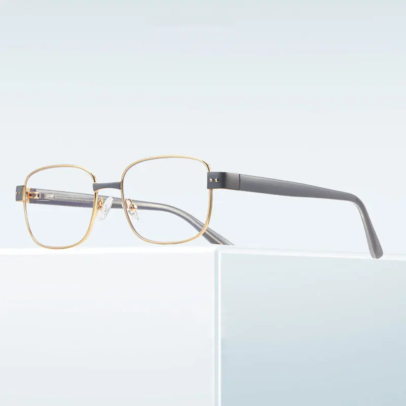 New Fashion Punk Myopia Glasses Women's Reading Glasses Optical Lens Men's Square Metal Rivet Thin Frame Computer Eyewear