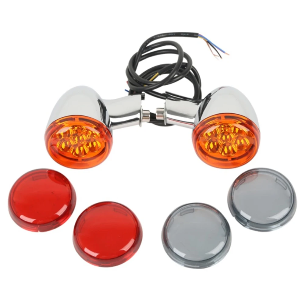 Motorcycle Rear Amber Turn Signals Lights Bracket Motorcycle Light for Sportster XL 883 1200 1992-Up